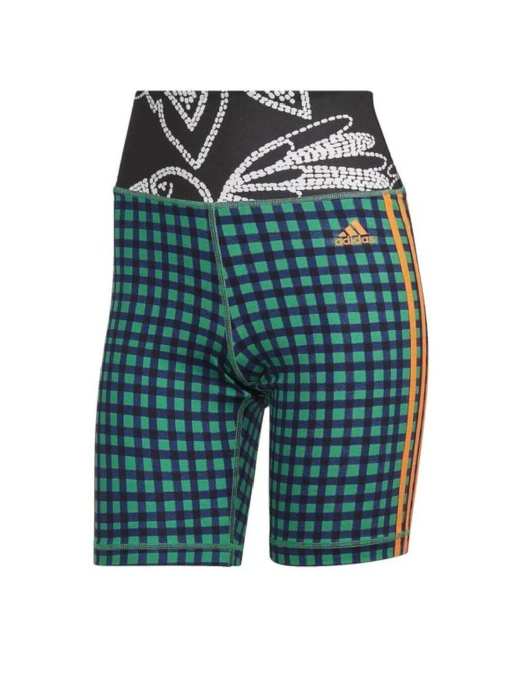 adidas x FARM Rio Bike Shorts Womens XS NWT Tight Fit High Rise Tropical HN3899